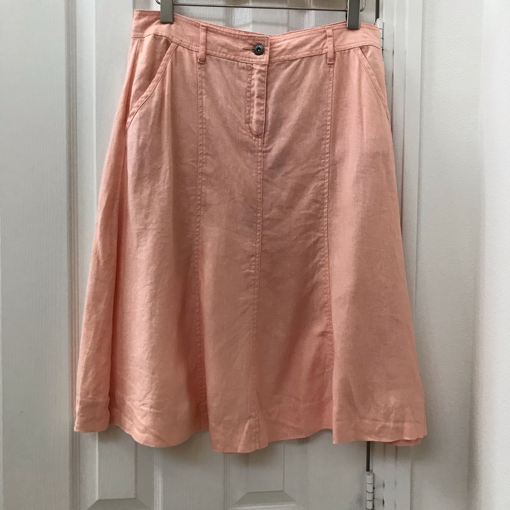 100% Linen skirt Tommy Hilfiger flowy peach/salmon color
